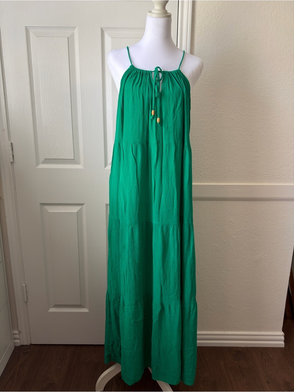 Kona Sol Green Cotton Gauze Maxi Swim Cover Up Size Large